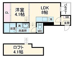 Ｒａｆｆｉｎｅ鳴海 2階1LDKの間取り
