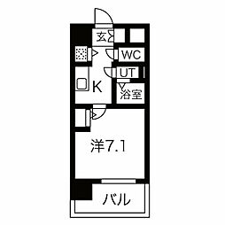 名古屋市営桜通線 吹上駅 徒歩4分の賃貸マンション 10階1Kの間取り