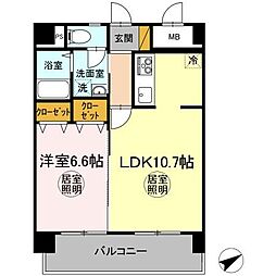 エミネンス大町 1LDKの間取図画像