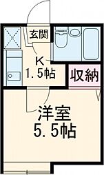 ソフィア一之江Ｂ 1階1Kの間取り