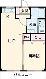 メゾン・ド・アヴニール 1LDKの間取図画像