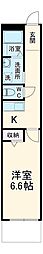 フラット南流山 1階1Kの間取り