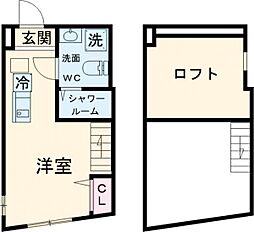 東武伊勢崎線 西新井駅 徒歩7分の賃貸アパート 1階ワンルームの間取り