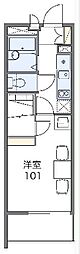 レオパレスカトルセゾン伊奈 1Kの間取図画像