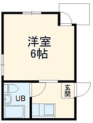 スペース101 2階1Kの間取り