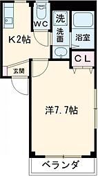 メゾン壱番館 1階1Kの間取り