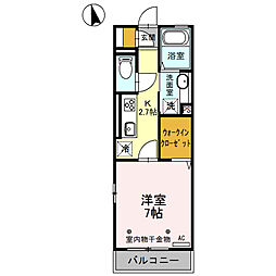 アシスト龍舞 2階1Kの間取り