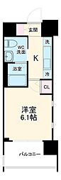 名鉄名古屋本線 堀田駅 徒歩3分の賃貸マンション 4階1Kの間取り