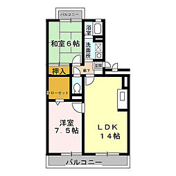 ファミール千葉寺 2LDKの間取図画像