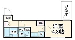 JR東北本線 東大宮駅 徒歩8分の賃貸アパート 2階1Kの間取り