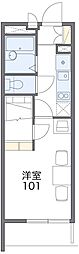レオパレスフーカ西町 1Kの間取図画像