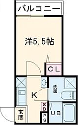 メゾンド・アヴェニール綾瀬 2階1Kの間取り