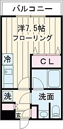 ＡＲＣＳ　ＫＯＭＡＺＡＷＡ 1階ワンルームの間取り