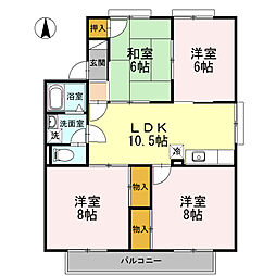名鉄名古屋本線 東岡崎駅 徒歩19分の賃貸アパート 2階4LDKの間取り