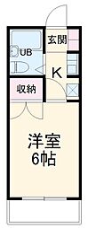 JR東海道本線 蒲郡駅 徒歩16分の賃貸アパート 2階1Kの間取り