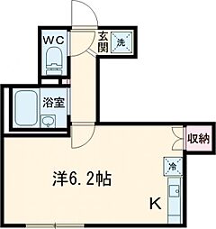 ソレイユ 1階ワンルームの間取り