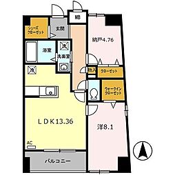 JR常磐線 三河島駅 徒歩4分の賃貸マンション 14階1LDKの間取り