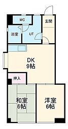 JR東海道本線 大高駅 徒歩8分の賃貸マンション 1階2DKの間取り