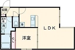 コンフォシード東坂下 4階1LDKの間取り
