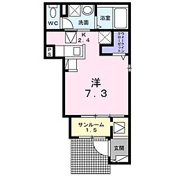 サン・グレイス3 ワンルームの間取図画像