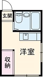 JR常磐線 亀有駅 徒歩13分の賃貸アパート 1階ワンルームの間取り