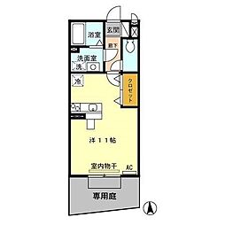 グレイスガーデン ワンルームの間取図画像