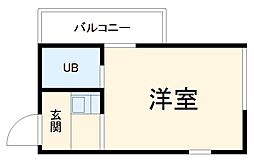 ドール本願寺 3階ワンルームの間取り