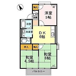 ファミリー東出 3DKの間取図画像