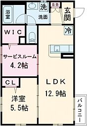 シエルクレール南千住 3階1SLDKの間取り