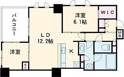 アトラス国分寺ステーションテラス 7階2LDKの間取り