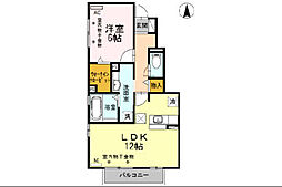 レーテ 1LDKの間取図画像