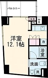 プライムガーデン駒沢大学 4階ワンルームの間取り