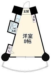 JR南武線 平間駅 徒歩2分の賃貸マンション 7階ワンルームの間取り