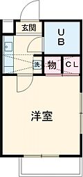 ル・ベールＳＴ 2階1Kの間取り