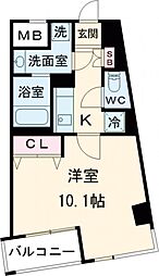 レジデンス西早稲田 4階1Kの間取り
