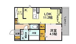 エミネンス 2階1LDKの間取り
