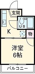 シャトレベール青山 3階1Kの間取り