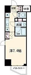 都営大江戸線 若松河田駅 徒歩4分の賃貸マンション 2階1Kの間取り