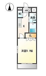 名鉄豊田線 日進駅 徒歩21分の賃貸アパート 1階1Kの間取り