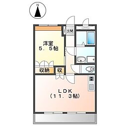 フォルティア 4階1LDKの間取り