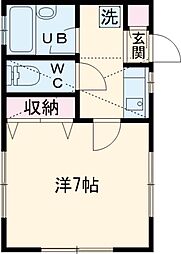 メゾンパセロゼ 2階1Kの間取り