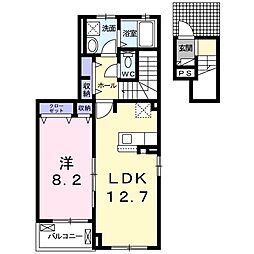 ブランドール樹3 1LDKの間取図画像