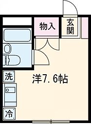 シャトレ八王子 1階ワンルームの間取り
