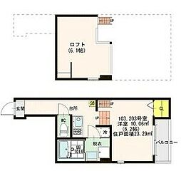 阪急京都本線 淡路駅 徒歩7分の賃貸アパート 2階ワンルームの間取り