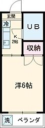 カーサK 1Kの間取図画像