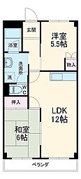 名鉄名古屋本線 有松駅 徒歩25分の賃貸マンション 1階2LDKの間取り