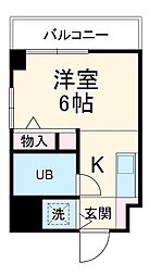 アネックス春日野 3階ワンルームの間取り