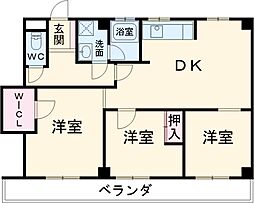 マイアみどり 4階3LDKの間取り