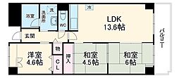 グリーン鶴見 3階3LDKの間取り