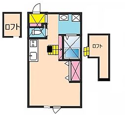 JR総武線 下総中山駅 徒歩9分の賃貸アパート 2階ワンルームの間取り